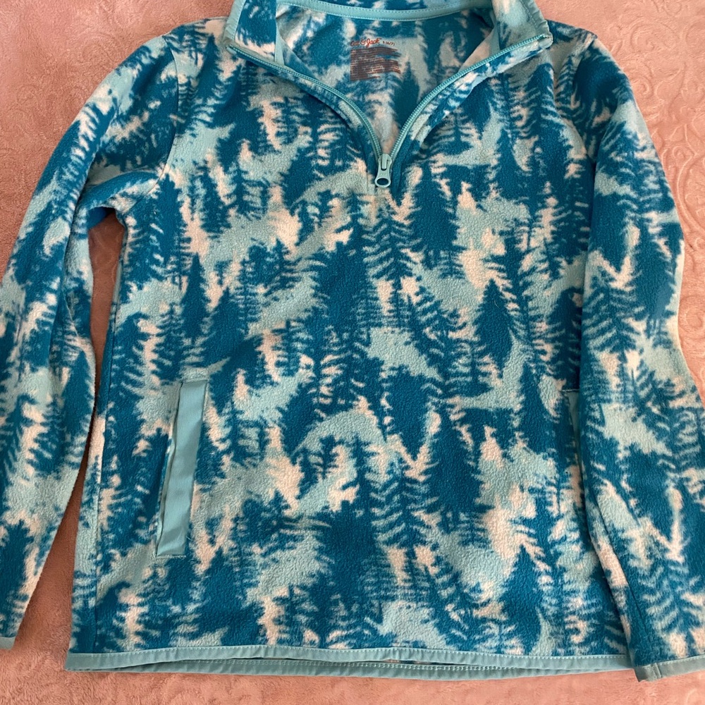 Cat & Jack Blue and Cream 1/4 zip pullover